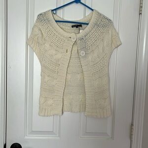 NWT Berretti Short Sleeve Cable Sweater Cardigan with Buttons